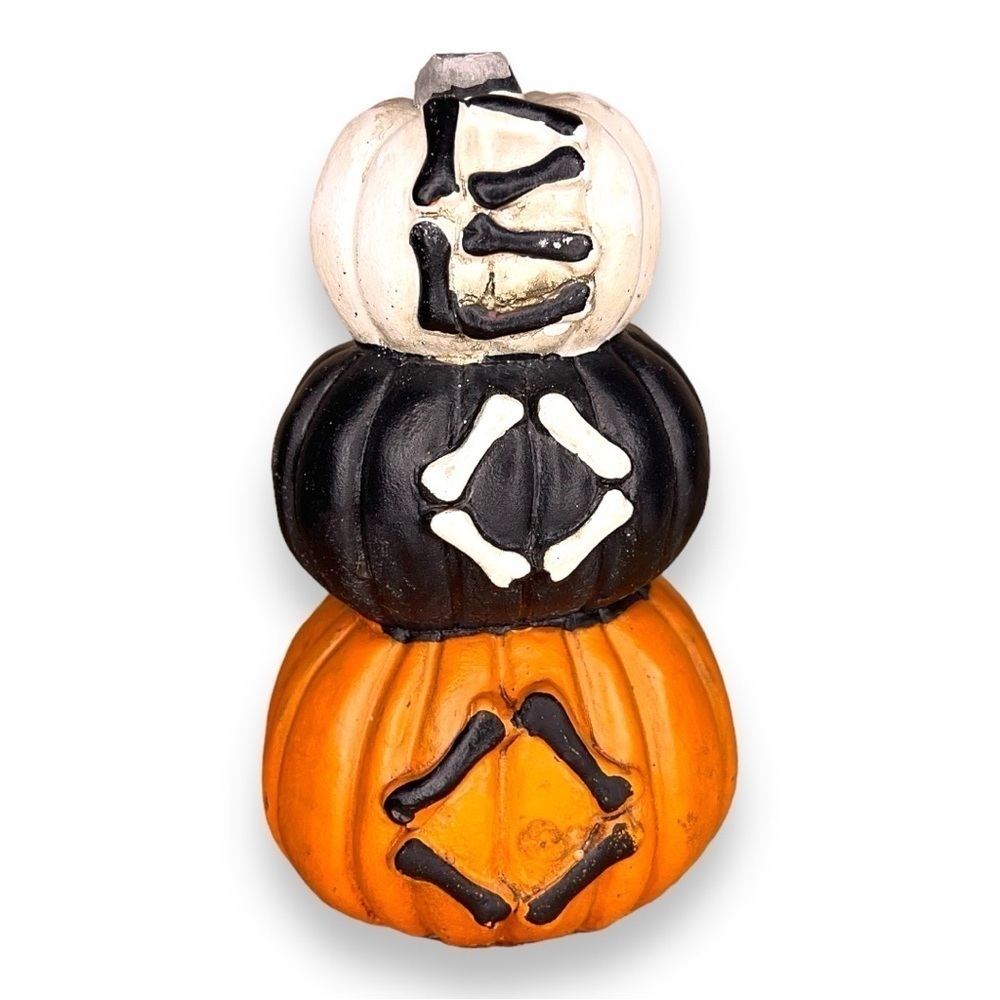 CERAMIC PUMPKIN JACKOLANTERN FIGURINE HALLOWEEN BOO GOTH HOME DECOR